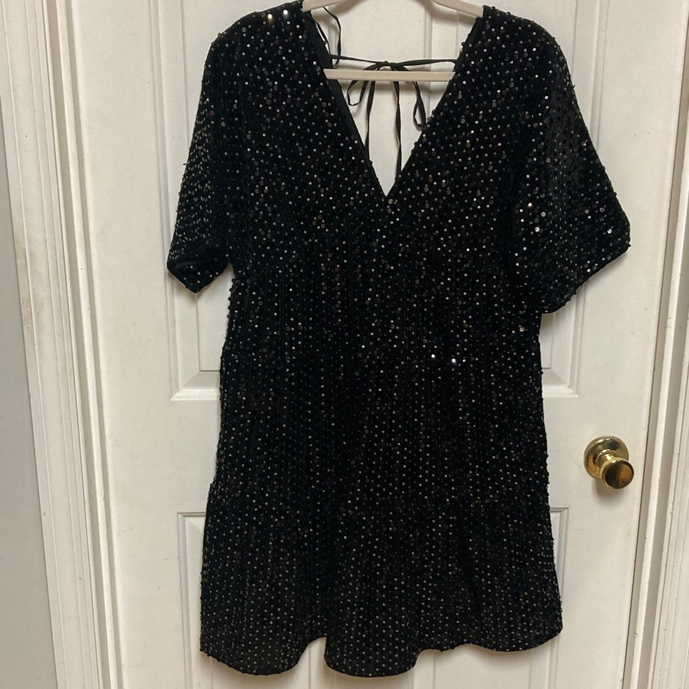 Wishlist Black Sequin Mini Dress